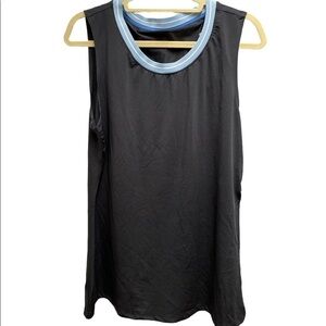 Crane activewear tank top running sleeveless scoop neckline stripes Sz large NWT